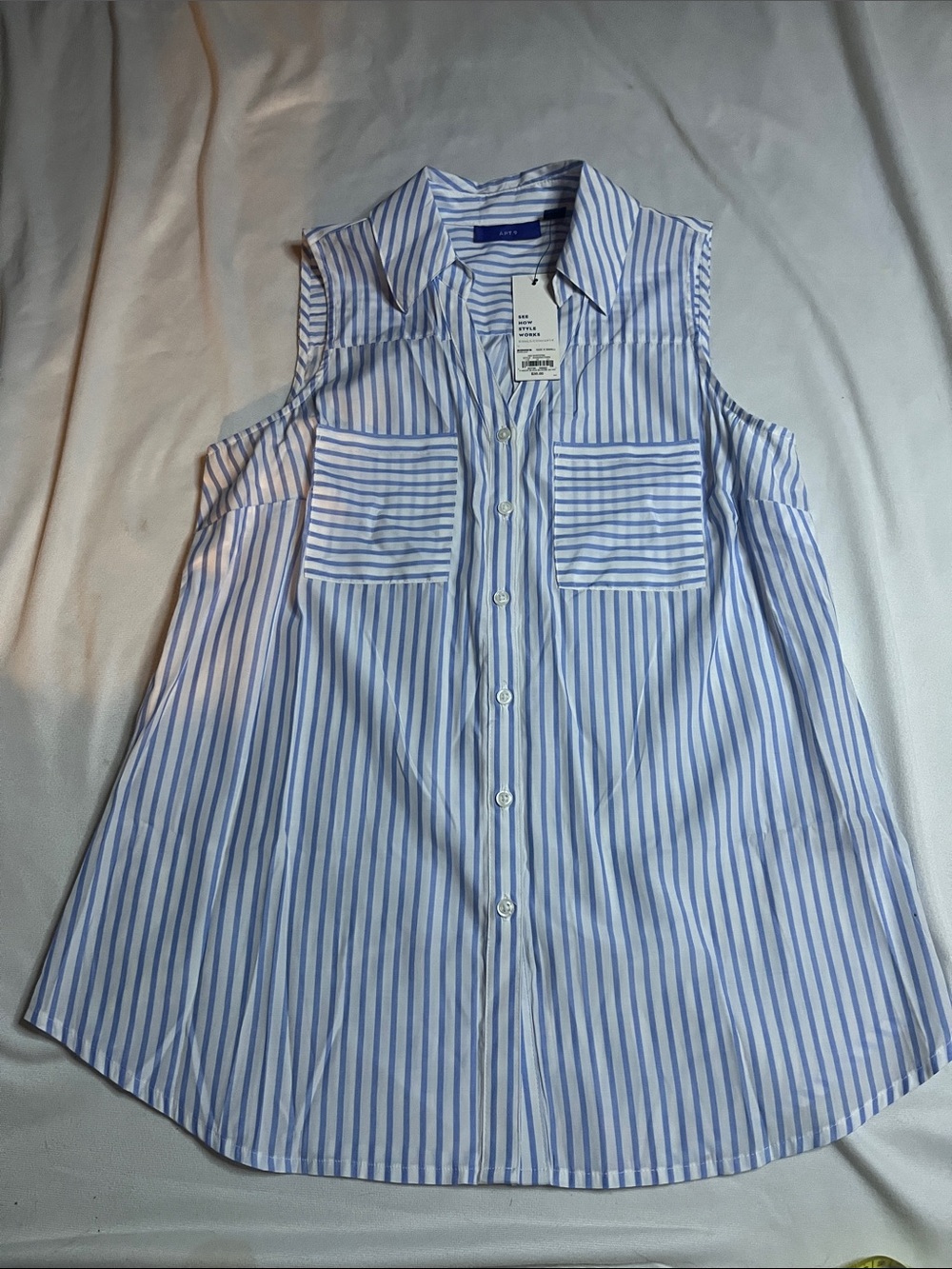 NWT APT.9 Striped Sleeveless Blouse